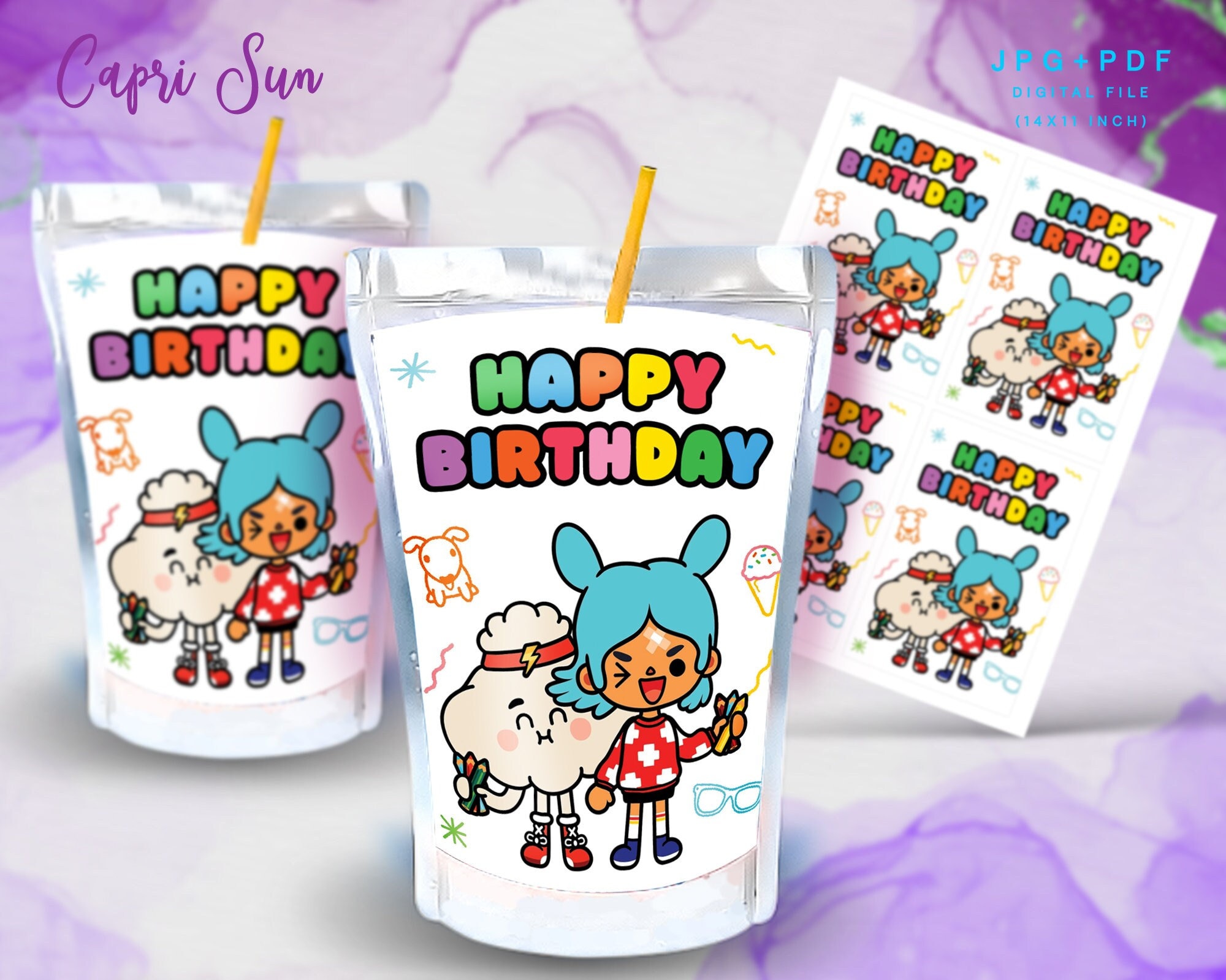  Cakecery Toca Life World Edible Cake Image Topper Personalized  Birthday Cake Banner 1/4 Sheet : Grocery & Gourmet Food