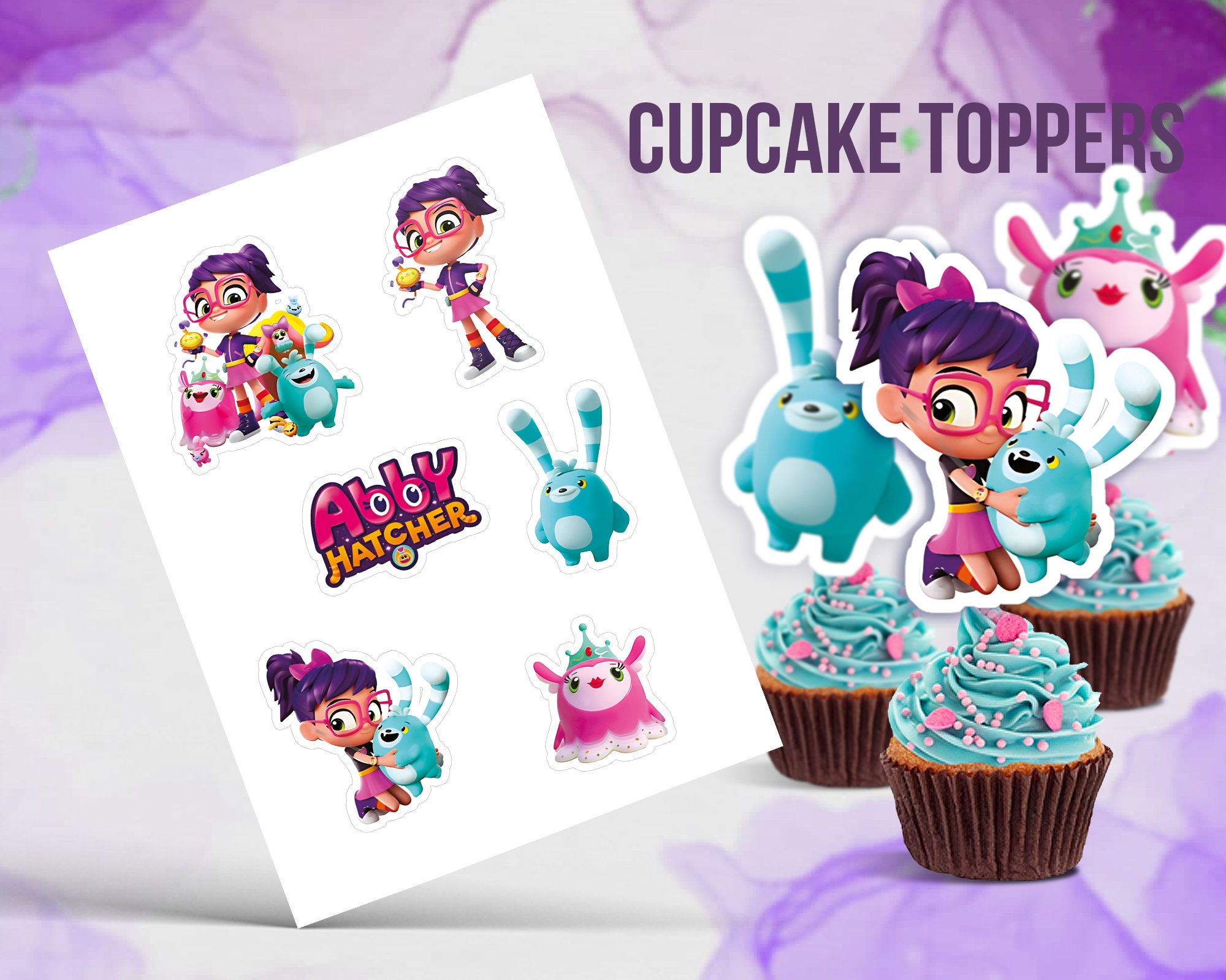 abby hatcher balloon Cupcake Topper Party Decoration Supplies birthday  banner