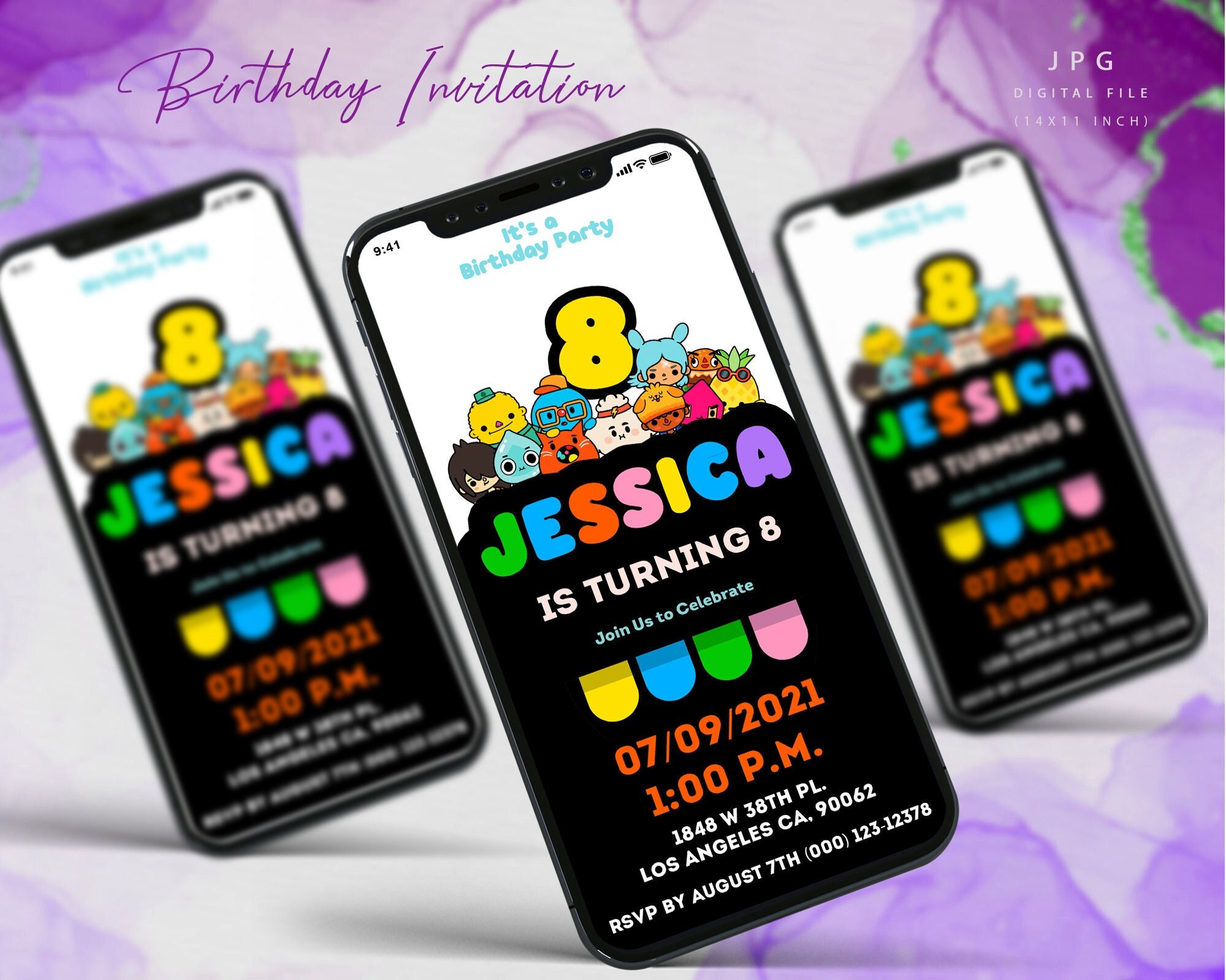 Awsome Toca Life World Birthday Invitation - oscarsitosroom