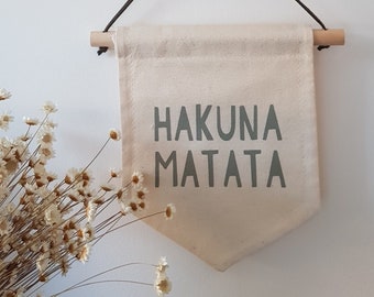 Hakuna Matata, Hanging Banner, Pennant Flag, Boho, Safari, Jungle