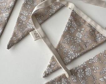 Liberty Fabric Bunting, 8 Flag, Floral Garland