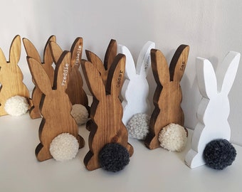 Wooden Bunny, Easter Decoration, Personalised Gift, Nursery Décor