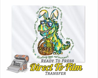 Dinosaur Bunny Ears Easter Shirt DTF Transfer