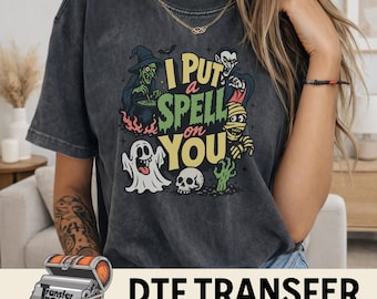 I Put A Spell On You DTF Transfer | Halloween Logo for T-shirts, Hoodies, Fall and Halloween, Vibrant Design, DIY Iron-On Transfer Sheet