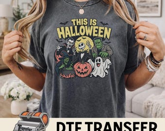 This Is Halloween DTF Transfer, Halloween Logo for T-shirts, Hoodies, Fall and Halloween Crafts, Vibrant Design, DIY Iron-On Transfer Sheet