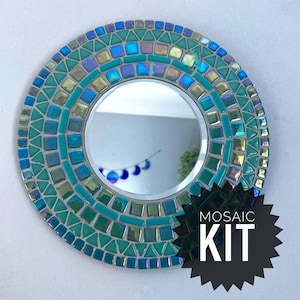 20cm Teal Mirror Mosaic Kit | Make Your Own Mosaic | DIY Craft Kit | Gift Idea