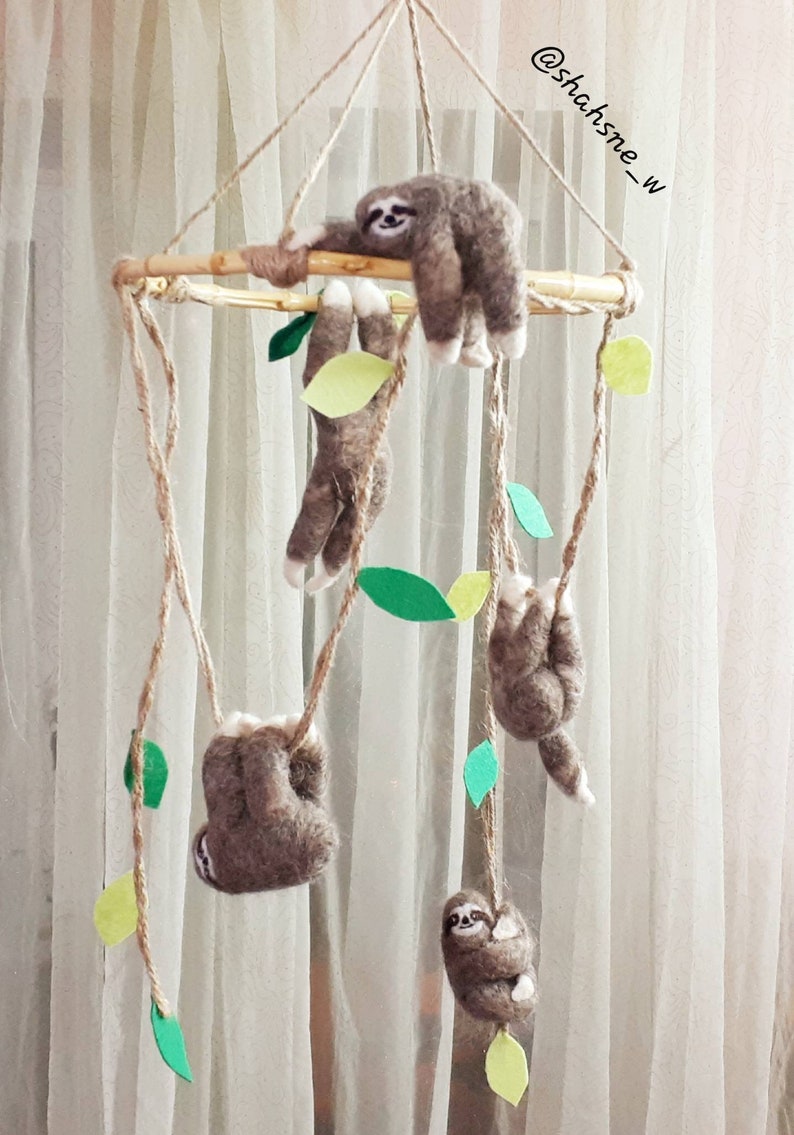 SLOTHS BABY MOBILE sloth mobile nursery Safari mobile Sloth | Etsy