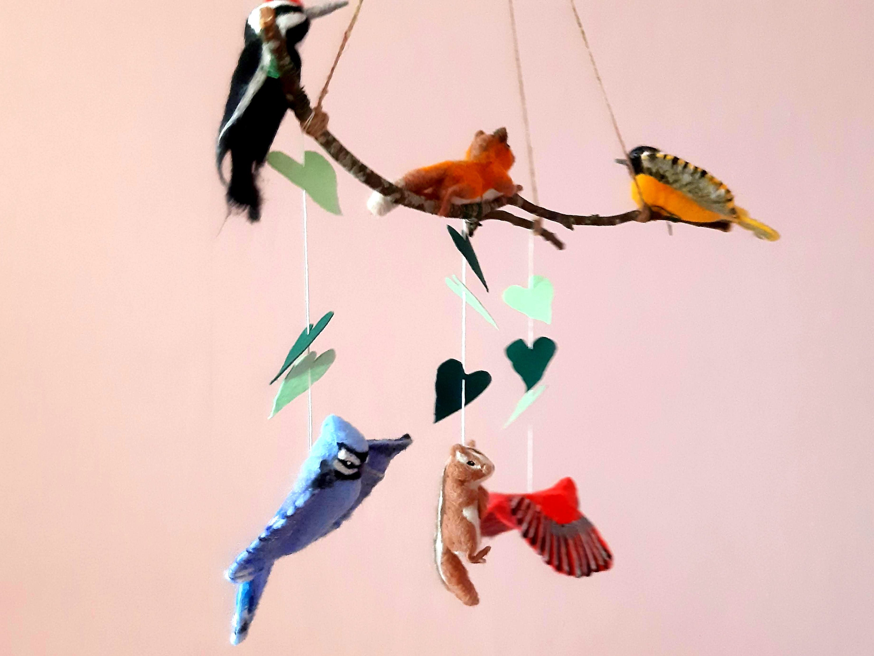 BABY MOBILE BIRD mobile art Woodland mobile Needle felted Etsy