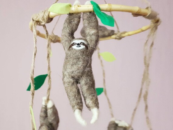 sloth crib mobile