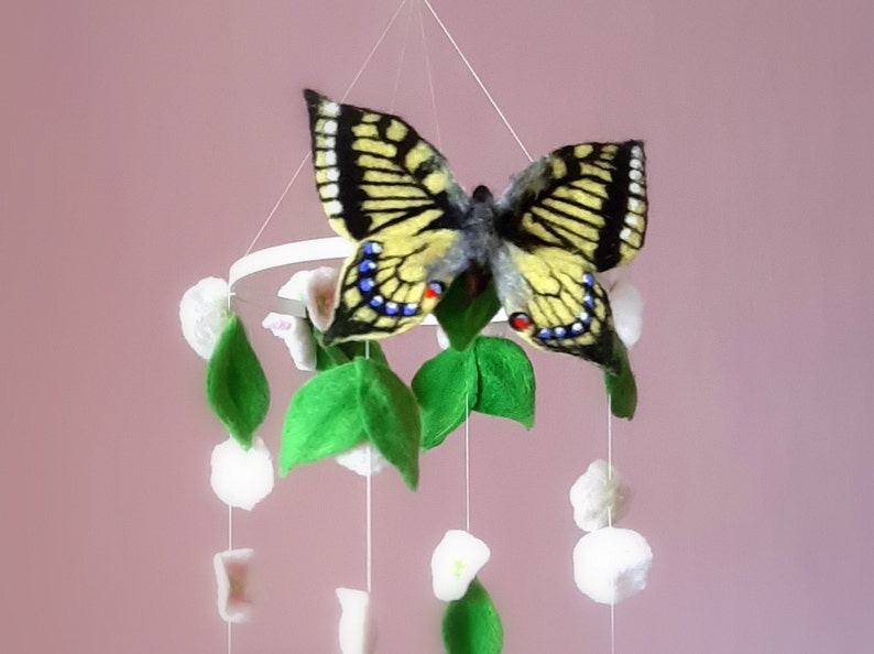 BABY MOBILE Hanging mobile Felt butterfly Nursery mobile Crib Etsy