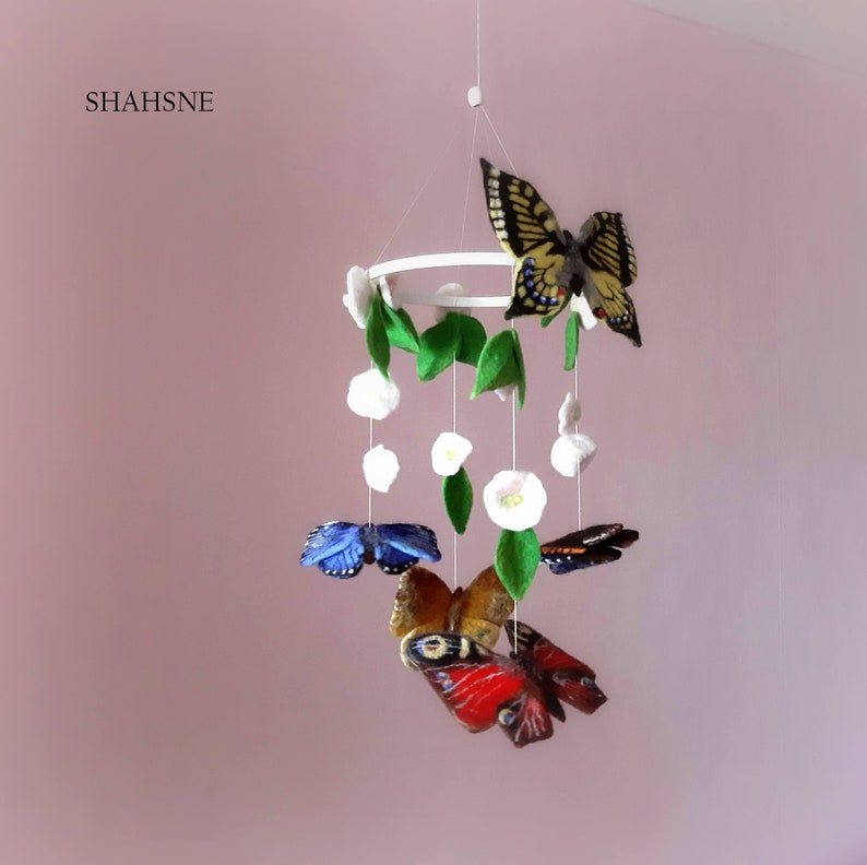 BABY MOBILE Hanging mobile Felt butterfly Nursery mobile Crib Etsy