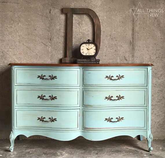 French Provincial Dresser Duck Egg Blue Antique Dresser Bedroom Furniture