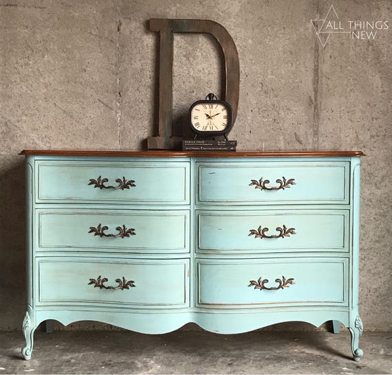 French Provincial Dresser Duck Egg Blue Antique Dresser Etsy