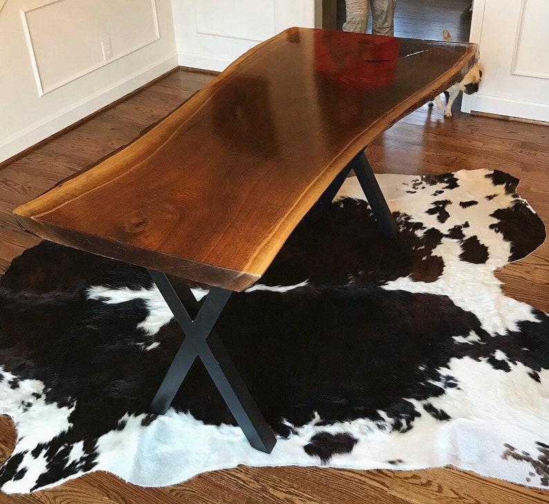 Live Edge Desk Slab Table Black Walnut Office Solid Modern Rustic Wood