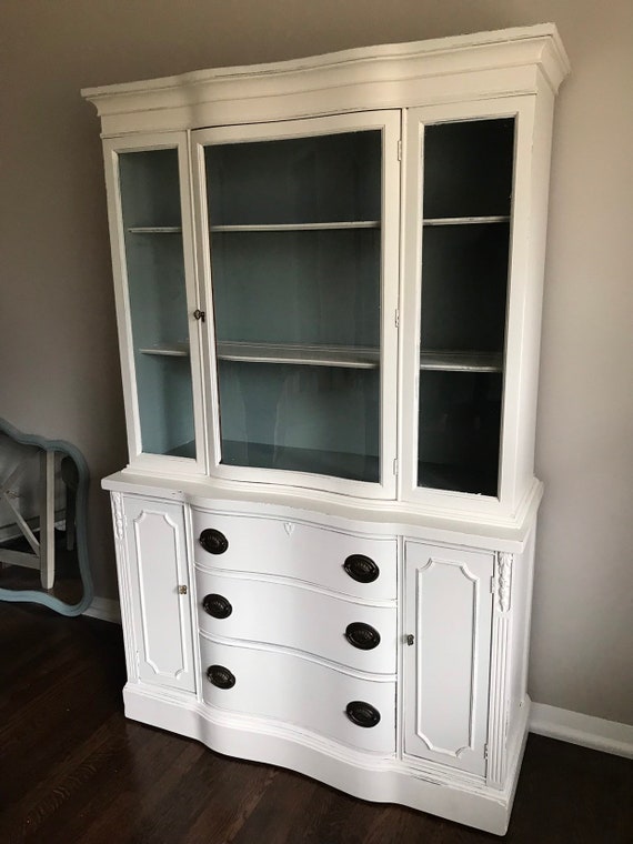 Antique Hutch Painted Hutch Duncan Phyfe Painted Furniture Etsy