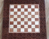 Handmade chess Luxury chess sets with storage Large wood chess set 3 in 1 Сhess table board with storage Hand carved decorative chess