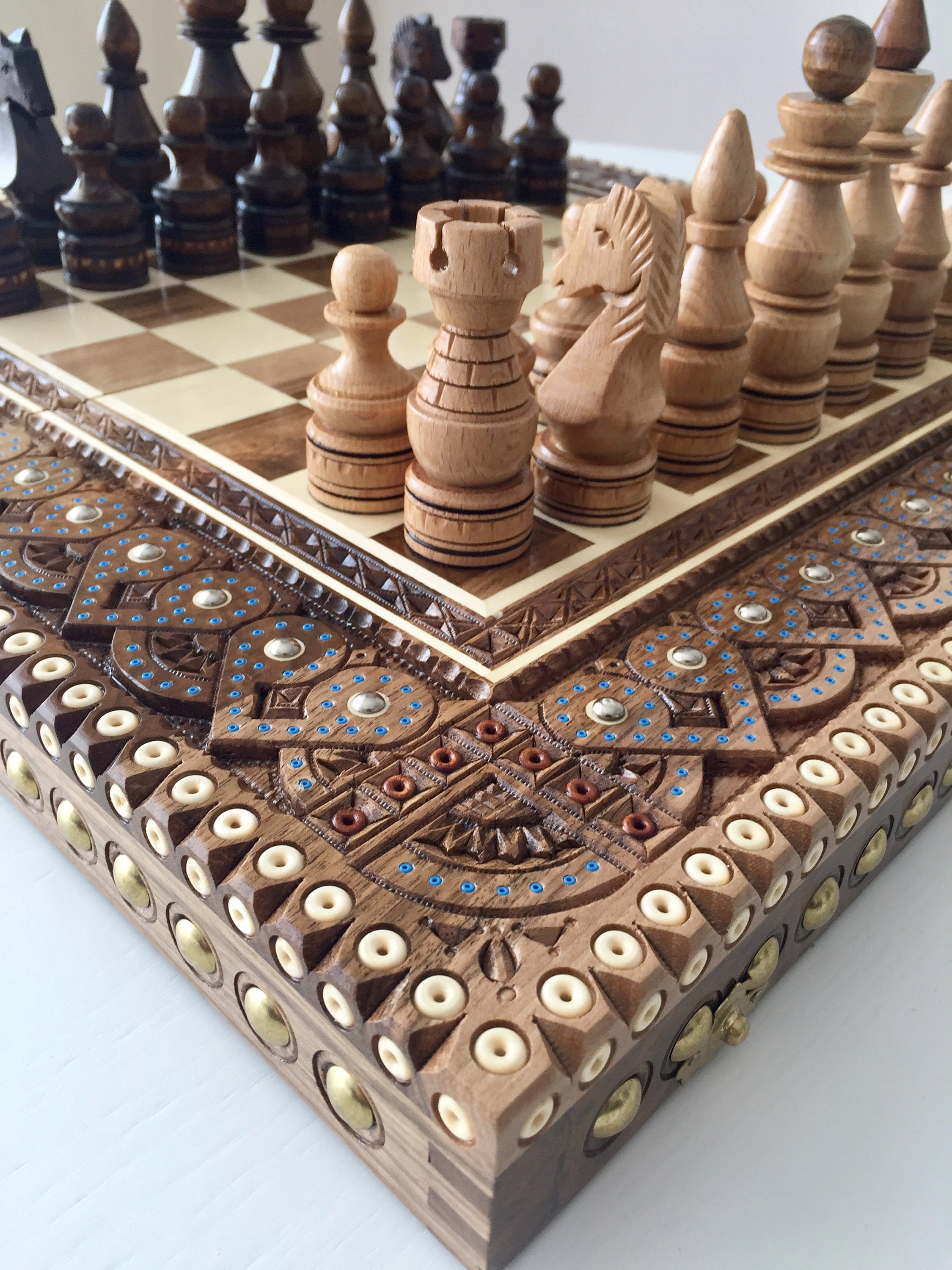 Handmade Chess Board Set made of Wood