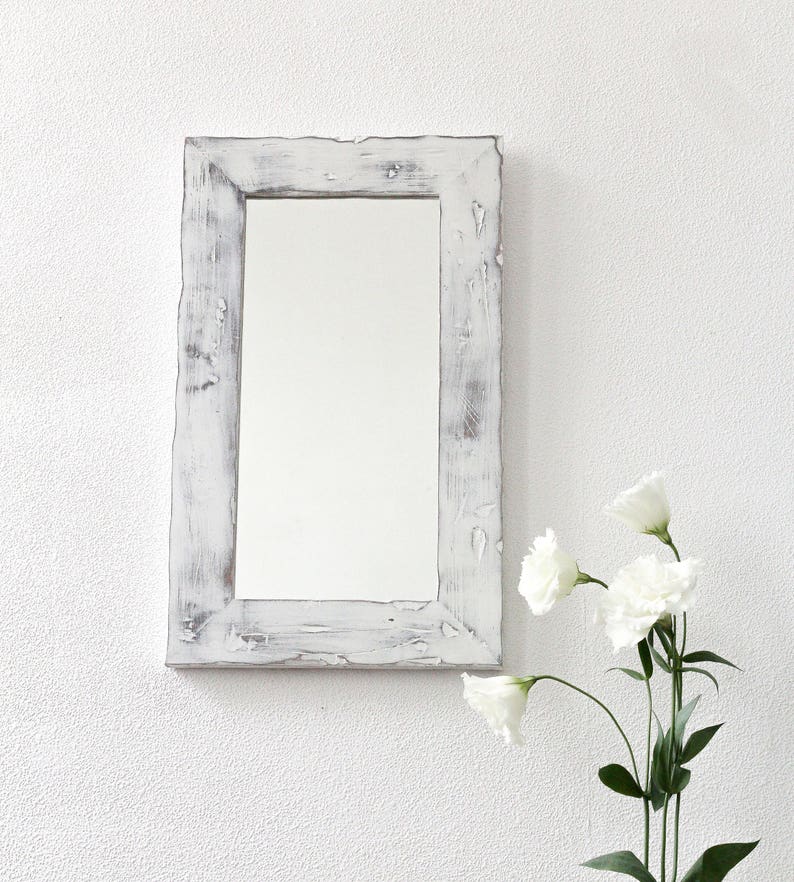 Decorative Wall Mirrors Small Rustic Mirror Wood Frame Shabby Chic Modern Mothers Day Gift