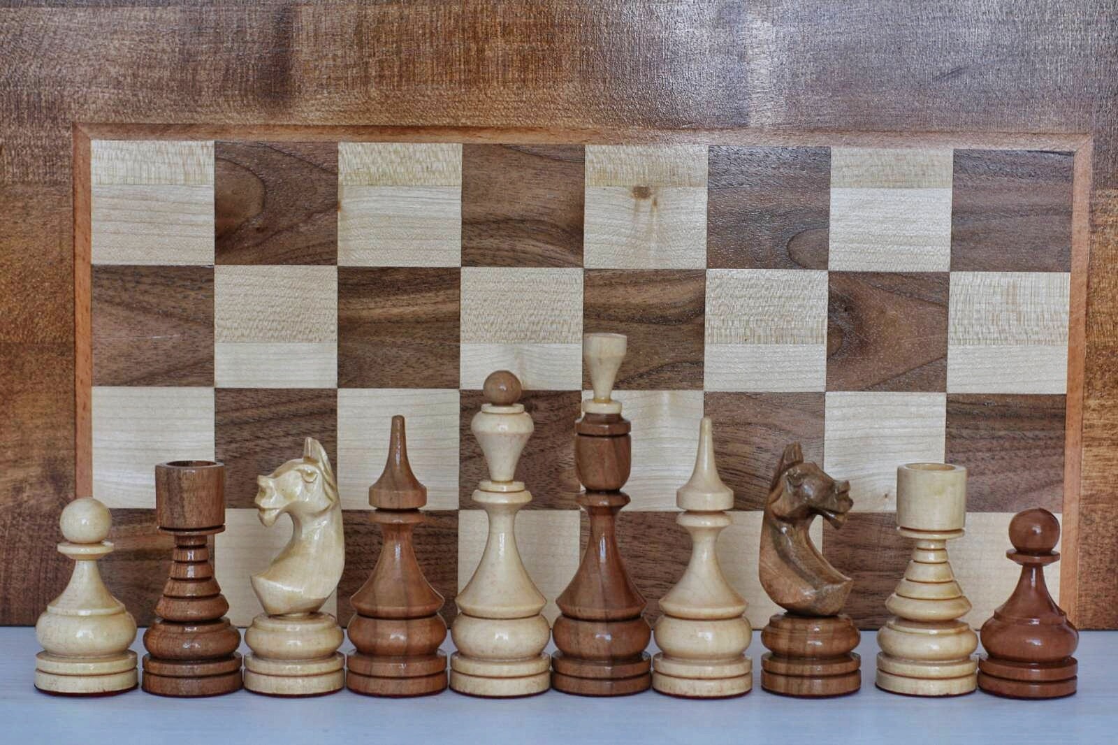 Mission Craft South American Walnut & Maple Solid Wood Chess Board - 2  Squares