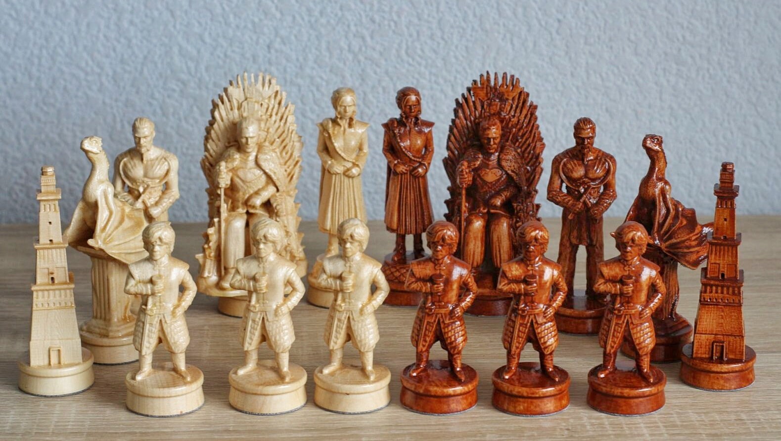 Wood Carving Chess Pieces With Box Weighted Chess Set Etsy UK