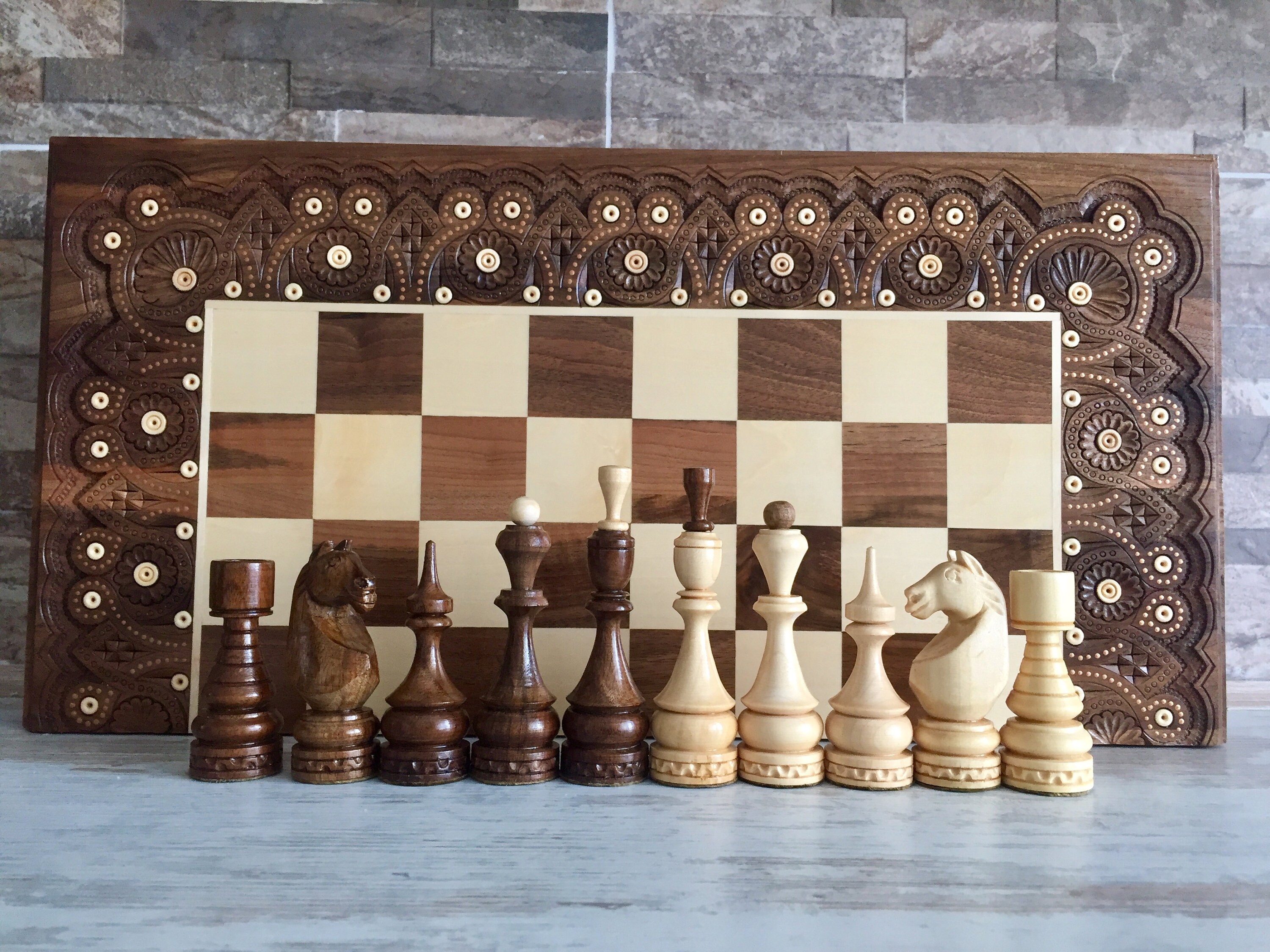 Handmade Chess Board Handcrafted Large Chess Set With Board Etsy UK