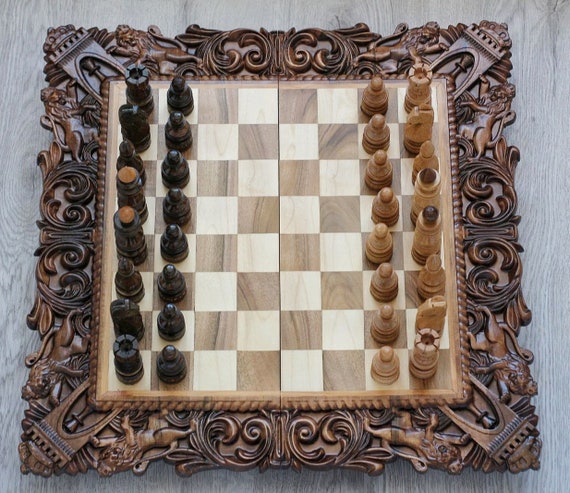 Backgammon Board Big Chess Official Wood Official Medieval Travel