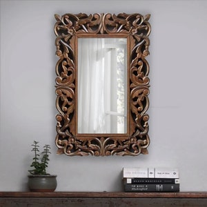 Mini wooden mirror stand with glass mirror