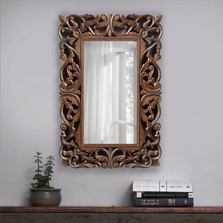 Ivory Wood Mirror Etsy