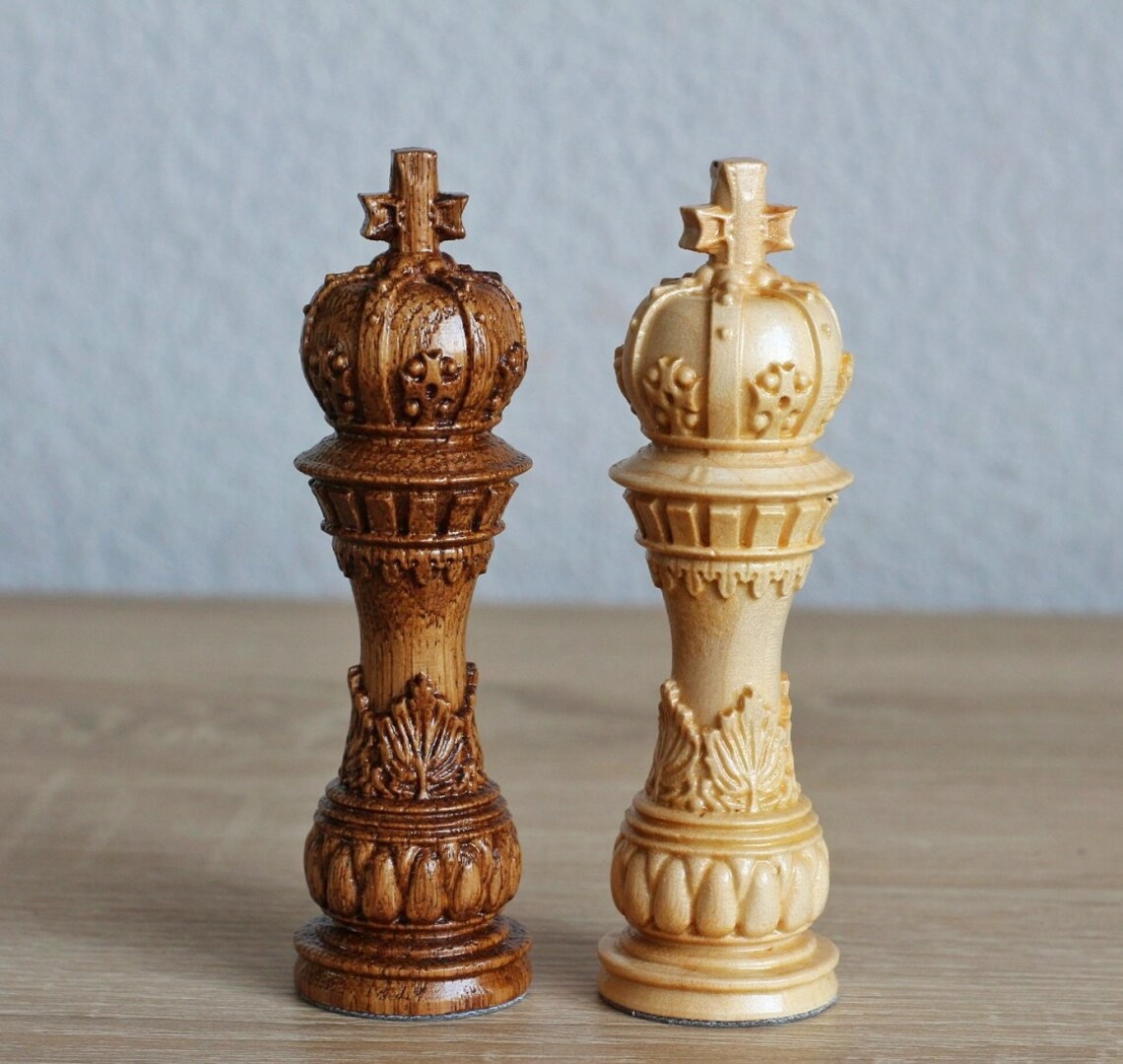 Large wood carving chess pieces with box Luxury wooden chess Etsy