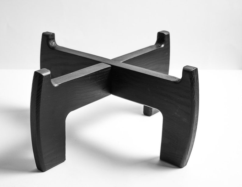 Black Wood Plant Stand Indoor Adjustable Plant Table Large Etsy