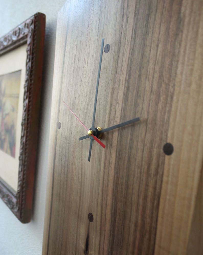Statement Solid Wood Wall Rectangle Clock Unique Wooden Wall Etsy