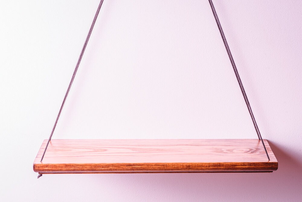 Hanging Rope Shelf Hanging Plant Holder Floating Shelves Etsy