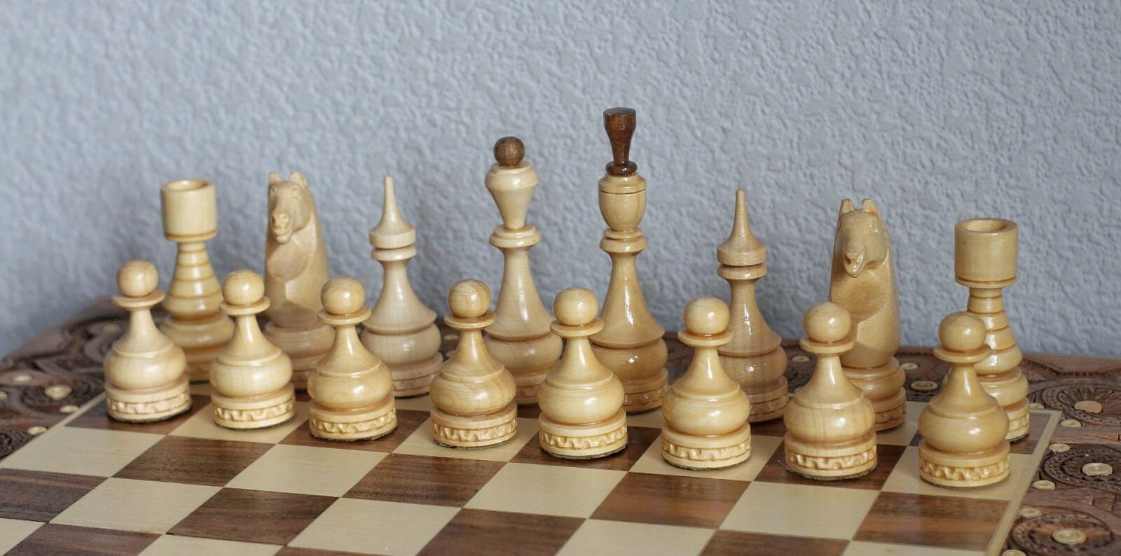Classic Chess Set Large Chess Set Handmade Wooden Chess Pieces Etsy UK
