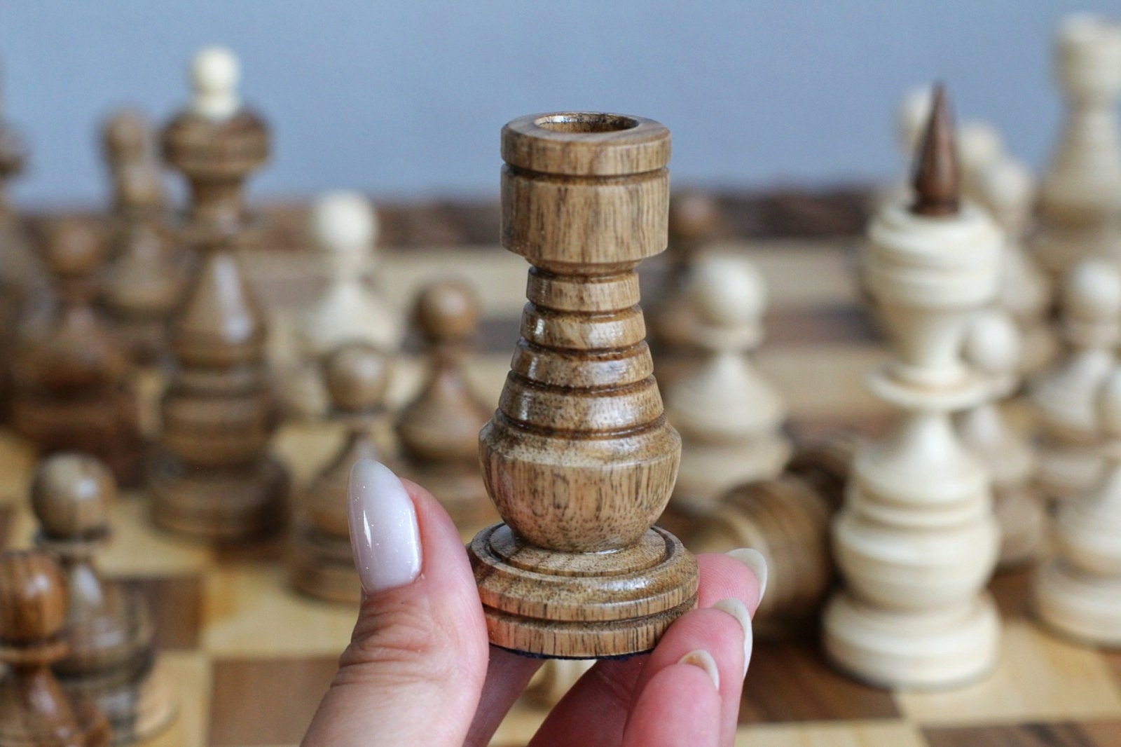 Wood carving chess pieces with box Weighted Staunton chess Etsy