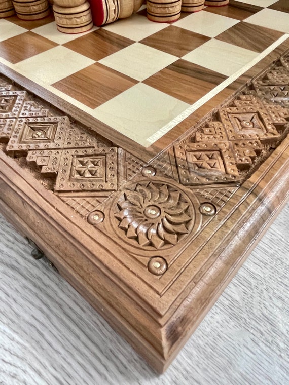 19 Folding Wooden Chess Board - Sycamore & Mahogany – Chess House