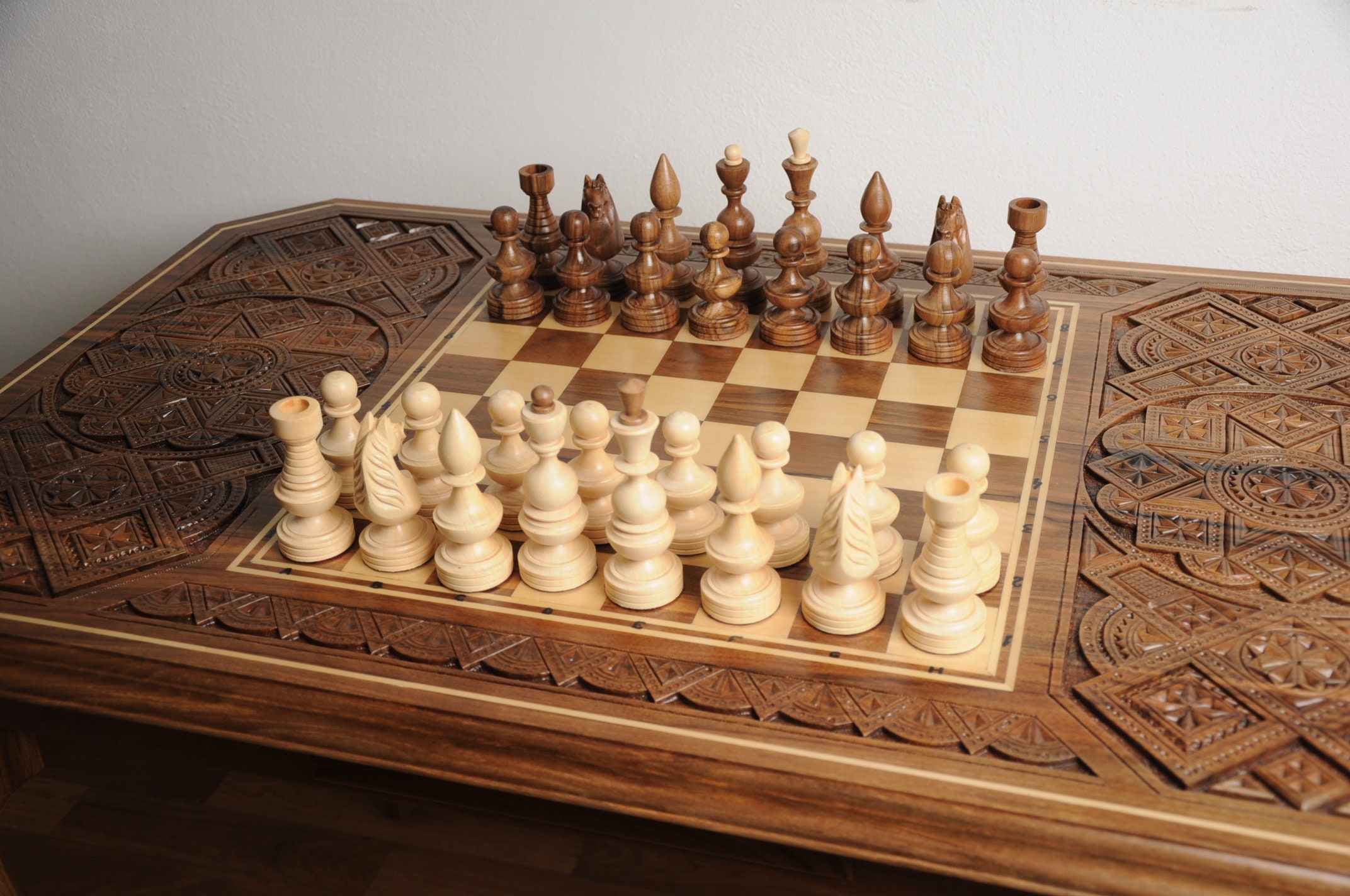 Louis XIV Sun King Themed Giant Chess Set | Table and Chairs