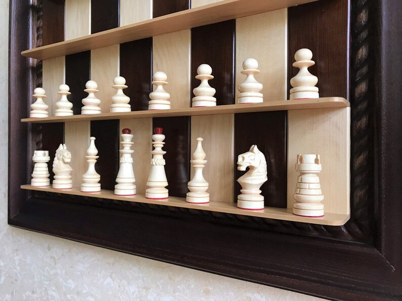 Wooden Chess Board Wood Chess Wall Hanging Vertical Chess Etsy