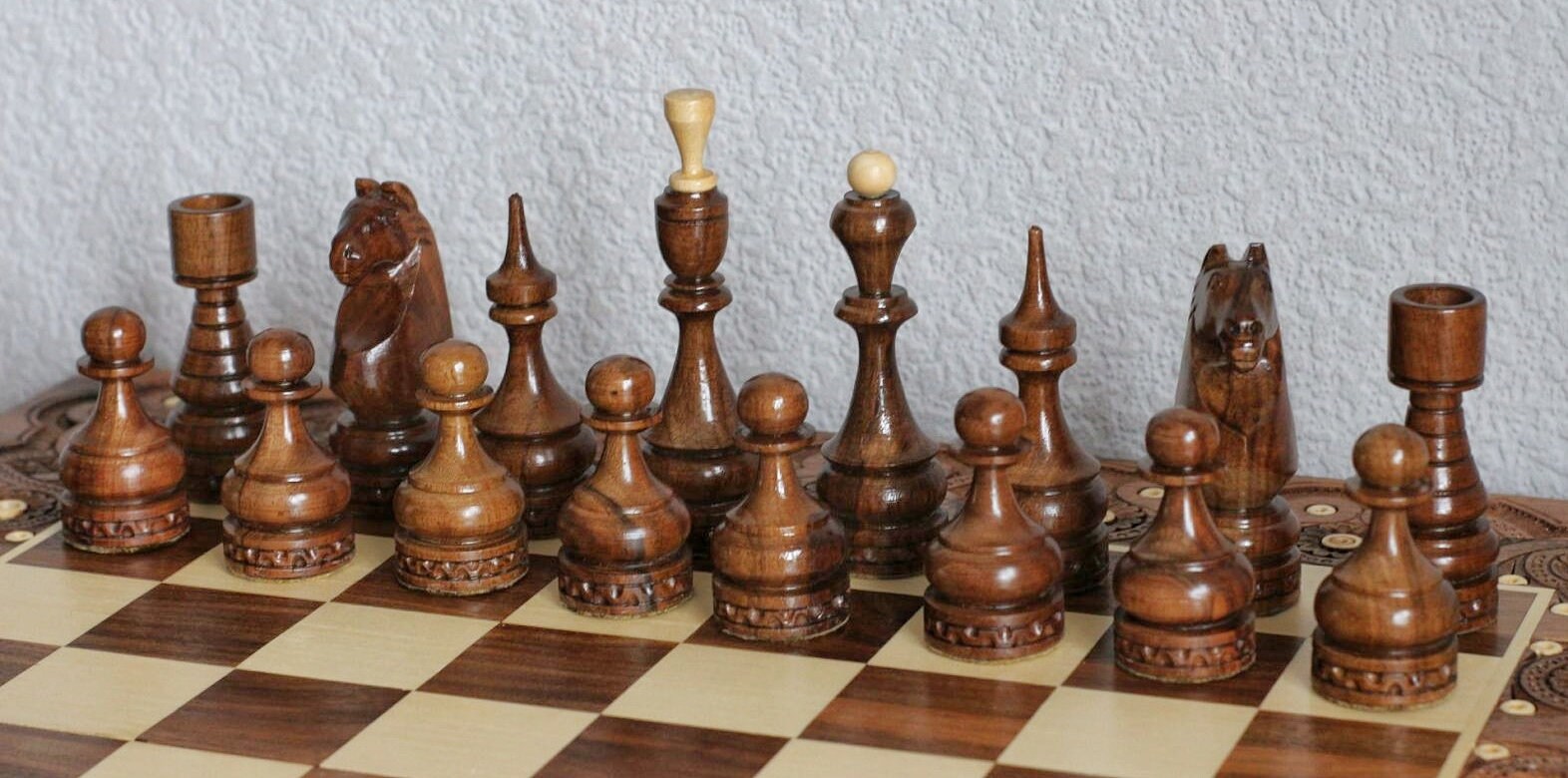 Classic Chess Set Large Chess Set Handmade Wooden Chess Pieces Etsy UK