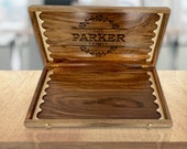 Engraved walnut chess board Large wood chess set 3 in 1 Engraved chess board with storage Wooden chess board set Luxury chessboards
