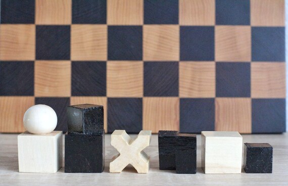 Bauhaus Chess Pieces Handmade Wooden Chess Pieces Set Chess 