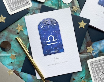 Libra Zodiac Birthday Card