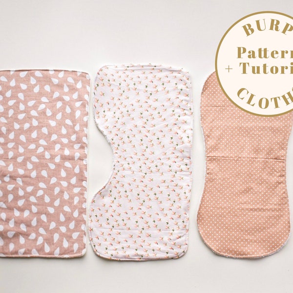 Burp Cloth Pattern, PDF burp cloth patterns, DIY sewing burp cloth, baby burp cloth Pattern, Burp Cloth 3 Styles