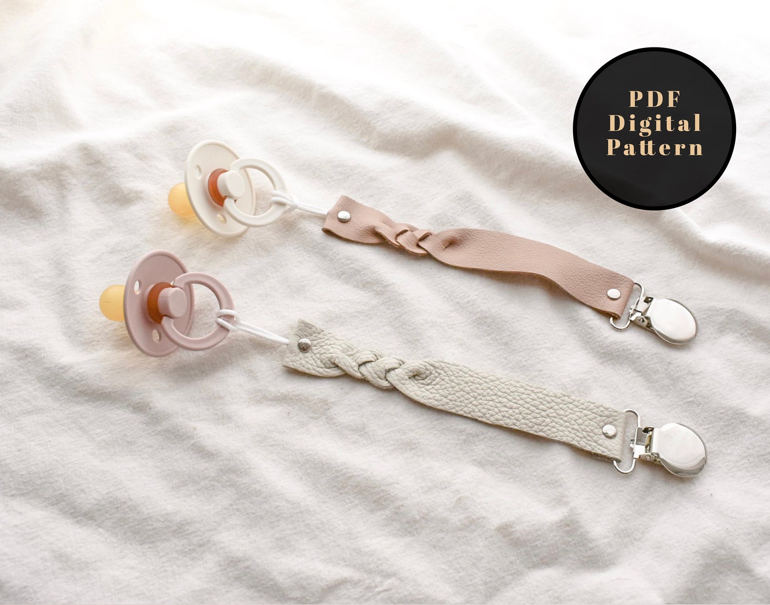 Braided Leather Pacifier Clip Pattern, PDF Paci Clip Pattern, NB ...