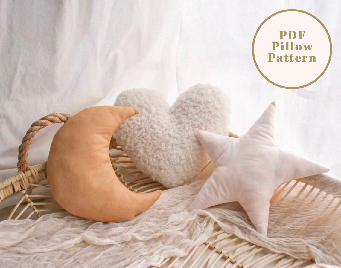 Pillow Pattern 3 Shapes PDF Baby Pillow Pattern DIY Moon Etsy
