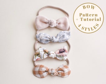 Knot Hair Bow Pattern, 4 Styles PDF Baby bow pattern, DIY hair bow, Baby Hair bow pattern, baby headband pattern