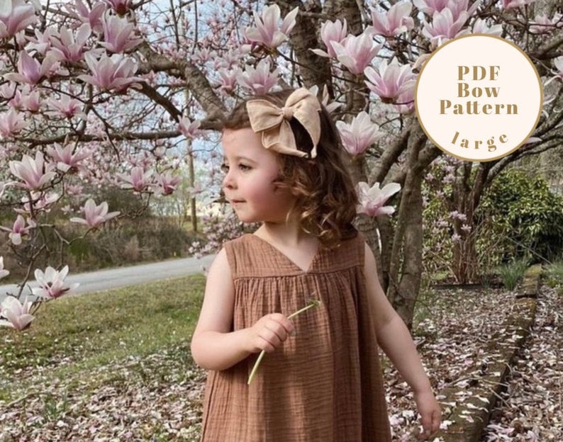 Hair Bow Pattern, 2 Sizes PDF Baby bow pattern, DIY hair bow, fable bow pattern, Baby Hair bow pattern, baby headband pattern image 3