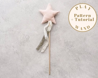 Play Wand Pattern, PDF wand pattern, DIY star wand, kids play wand pattern, kids Christmas gift pattern, play wand