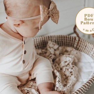 Hair Bow Pattern, 2 Sizes PDF Baby bow pattern, DIY hair bow, fable bow pattern, Baby Hair bow pattern, baby headband pattern image 6