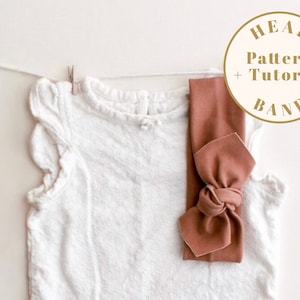 Knot headband PDF pattern, 6 Sizes baby bow headband sewing pattern, headband pattern, stretch headband PDF pattern, baby headwrap pattern