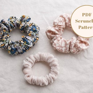 Scrunchie PDF pattern, hair scrunchie sewing pattern, hair tie scrunchie pattern, kid scrunchie PDF pattern, bow scrunchie pattern image 7